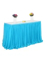Wedding Decoration Tulle Table Skirt Solid Color Tableware Cloth For Rectangle Round Party Birthday Festival 181x76x02cm1318120