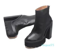 Woman Genuine Leather Jeffrey Mulder Booties Black Fashion Catwalk Campbell Mulder Platform Heel Boots Shoes2517228