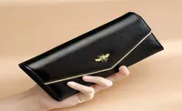 High quality Genuine cow leather bee women designer wallets lady long style fashion casual phone clutchs female zero card purses n8837103