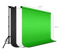 2x3M Po Studio Background Stand Pography Video Po Backdrop Support System kit and 3PCS 2x3M WhiteBlackGreen Non Woven F