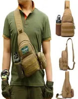 Sırt çantasıyla paketler askeri taktik sling omuz çantası erkek açık yürüyüş kampı ordusu avı balıkçılık şişesi göğüs paketi molle bac