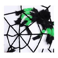 Party Decoration Halloween Prop Spider Web Haunted House Bar Decoration Articles Simation Plush Trick Toys Party Supplies Black Pure Dhyuc