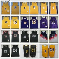 Retro Mitchell and Ness Basketball Jerseys 42 Artest 44 Jerry 13 Wilt Worthy West Chamberlain James Front 8 Real 24 Jersey Stitched 1996-97