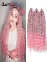 Hair pieces Synthetic Cosplay Water Wave 24Inch Crochet Braid Ombre Blonde Pink Deep Braiding Extension 2211038703831