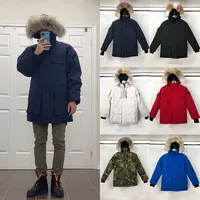 Kanada Parkas Palts Erkek Kadın Tasarımcıları Ceketler Aşağı Homme Kış Jassen Puffer Büyük Kürk Kürk Giyim Fourrure Dış Giyim Mantau Hiver Kanada Parkas