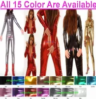 Sexy Women Tights Body Suit Costumes Front Extra Long Zipper 15 Color Shiny Metallic Catsuit Costume Unisex Outfit Halloween Party6975463