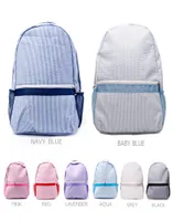 دوميل Seersucker School Bags Stripes Cotton Classic Backpack Soft Girl Personalized Back Dom0318107992