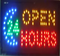 Open 24 Hours High Visible Bright Big Chip Open Hrs Led Moving Flashing Animated Sign Colors Neon Business1205300