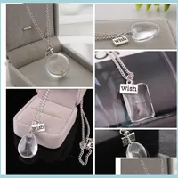 Pendant Necklaces Dandelion Seed Pendant Necklace Wish Jewelry Double Sided Crystal Jewelrys Inspired Gift For Women Girls D Dhgarden Dhbnf