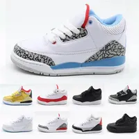 2021 Jumpman 3 Basketball Shoes Boys Girls White Black Gold Cement Infrared 23 Wolf Gray Kids Sneakers 3S Baby Trainers Sports SNE298H