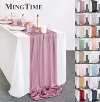 Sheer Chiffon Luxury Solid Colorful Table Runner Blue Rustic Boho Wedding Party Bridal Shower Birthday Home Christmas Decoration 27562108