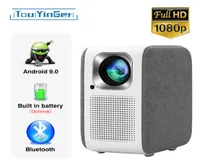 أجهزة العرض Touyinger H6 Android Projector 1080p Full HD Outdoor Pprojectors WiFi Portable Batteryption Beamer Mini TV Home Th