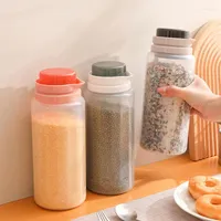 Storage Bottles 1.5L Plastic Food Jars Kitchen Cookie Sealed With Screw Cap And Graduated Cup Box Dried Grains Tank