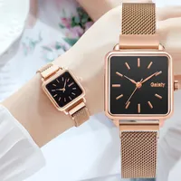 Wristwatches Gaiety Brand Women Quartz Watches Simple Square Magnetic Bracelet Ladies Rose Gold Female Wristwatch Montre Femme