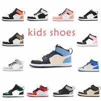 Buty dla dzieci 1S chłopcy koszykówka Jumpman 1 but dzieci czarny średnia sneaker projektant Chicago Scotts Blue Trainers Bude Kid Młodzież niemowlęta