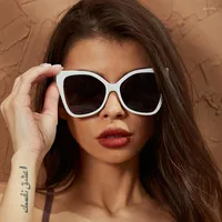 Sunglasses Women 2022 Oversized Resin Eyewear Male Female Cat Eye Glasses Uniex Mirror Shade Outdoor Eyedress