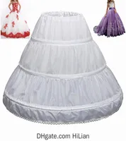 Fit 614Y Girl Children Petticoat ALine 3 Hoops One Layer Kids Crinoline Lace Trim Flower Girl Dress Underskirt Elastic Waist1109051