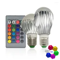 Bulb Color Changing Light With Remote Control 3W 9 E27 RGB Daylight White LED Bulbs Dimmable