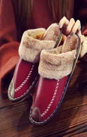 Winter Fur Women Home Large Size PU Leather Warm Plush Couples Bedroom Shoes Nonslip Men Furry Slippers Female Slides Q11254287177