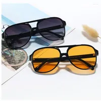 Sunglasses Men Women Retro Large Frame Unisex Fashion Design Oversized Sun Glasses Ladies Candy Color Outdoor Travel Eyewear