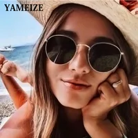Sunglasses YAMEIZE 2022 Women Fashion Luxury Metal Sun Glasses Classic Men Retro Super Cool Trend Outdoor Eyewear