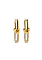 Stylish diamond earrings copper plated U stud earrings women designer earrings silver rose gold fashion designer earings3010676
