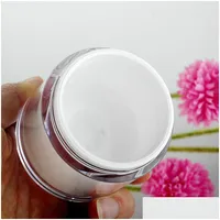 Storage Bottles Jars White Vacuum Subpackage Bottle Storage Cosmetic Jars Eye Face Cream Durable Delicate Empty Containers Smooth Dhs03