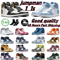 Chaussures de basket-ball Jumpman 1 1s hommes femmes noir blanc patrimoine bred brevet hype bleu royal dark moka shadow mens entraîner sport sneakers chaussure 36-46