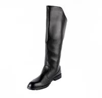 Selling Men Black Knee High Boots British Desiger Round Toe Back Zip Long Boots Shoes Man Motorcycle Boot Hombre Chaussure Siz2468595