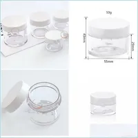 Packing Bottles Eye Cream Glass Wax Jar White Lid Separate Bottlings Transparent Bottle Easy To Use Convenient For Travels 3 5Qy E2 Dhlnu
