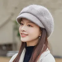 Berets Fashion Ladies Sboy Cap Autumn Winter Solid Color Charming Girl Beret Hair Knitted Hats Warm Keeping Casual Women Hat
