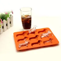 Creative Silicone Dachshund Puppy Shaped Ice Cube Mold Large-capacity Tray Molds Reusable Food Grade Ice Maker