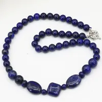 Fashion jewelry women lapis lazuli 8mm pendant necklace 18inch