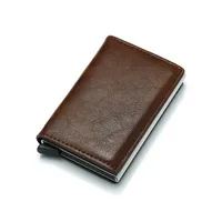 New Arrival Credit Car Holder Anti-Theft Automatic Wallet Card Case Men Mini Leather Male Purse Foreign Trade Credit Card206R