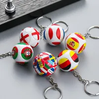 PVC Football Key Chains Rings Souvenirs Qatar World Cup Country Ball Pendant Keyrings Keyfobs Fashion Accessories Car Keychains Holder voor voetbalfans Geschenken