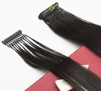 Cut￭cula de extensi￳n de cabello humano 6d Remy El clip alineado en extensiones puede volver a crecer el color natural de color natural.