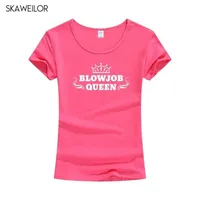 Blowjob Queen Letters Print Women T Shirt Summer Casual Cotton Hipster T-shirts For Lady Funny Tops Femme Tee Y200109306G