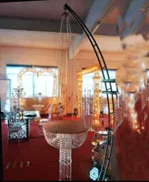 Sashes Wedding Hanging Cake Stand Chandeliers Silver Color Crystal Decoration2806098
