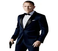 Smoot de marié bleu marine sur mesure 2018 inspiré du costume porté dans James Bond Wedding Suit for Men Groomsmen Slim Fit Suit Jacket6013779