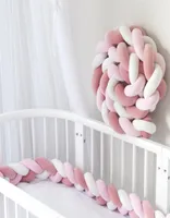 Bed Rails 4M Baby Bed Bumper On the Crib Bedding Set for born Baby Cot Protector Knot Braid Pillow Cushion Crib Anticollision Fen3474675