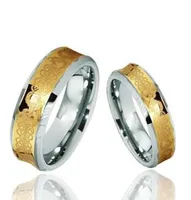 18 K Couple plaqu￩ or039s Anneaux de tungst￨ne High Polish Concave Celtic Style Bijoux Rings7375920