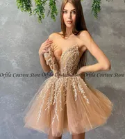 Sweetheart Short Prom Dress Champgane 2021 Africain Arabe Saudi Homecoming Robe Graduation Party Gowns8125690