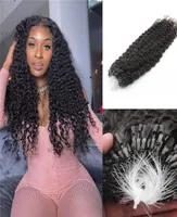 Curly Micro Ring Loop Hair Extensions Real Human Hair Natural Black Micro Links Keratin Hair Extensions 100g 1g strand280H