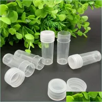 Packing Bottles Portable Durable Plastic Bottle Transparent With Er Small Bottles Solid Storage Screw Mouth Pillar Shape New 0 06Sm Dhrz9