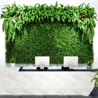 Decorative Flowers 40x60cm Green Artificial Plants Wall Panel Plastic Outdoor Lawns Wedding Backdrop Party Garden Grass Flower