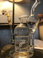 Glass Bong Hookahs de vidrio de vidrio Reciclador Reciclador de rociador Perc Perc Glass Oil Glass con una junta de 14 mm 10.7 ''