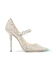 Luxuosa marca Baily Party Wedding Bridal Dress Shoes Pearls Pérolas Crystalembeled Sandals Sandals Bombas Ponto PoES STILETT4083611