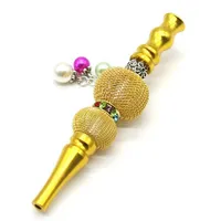 Smoking Pipes Metal Hookah Tips Detachable Pearl Pendant Cigarette Holder Smoking Accessories Pipes Mti Color Selection Diamonds In Dhzcx