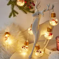 문자열 크리스마스 전구 끈 LED 나무 붉은 원뿔 소나무 바늘 거실 가정 장식