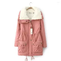 Women's Trench Coats Winter Parka Women Cotton Coat 2022 Warm Jacket Pink Top Korean Fashion Clothing Autumn Black Outwear